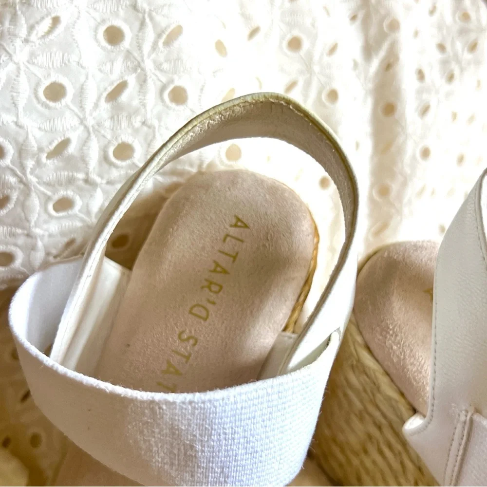 Altar'd State,White/Tan Wedge Sandals, Versatile, Soft Foot Pad,Size 8.5